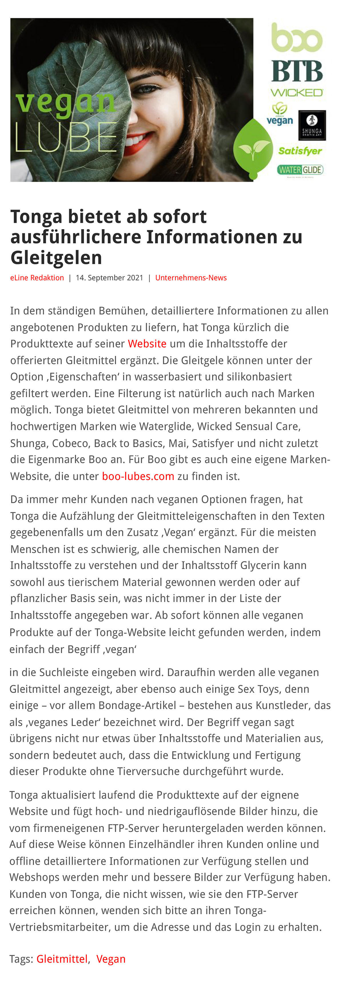 2021-09 eLine Online - Informationen zu Gleitgelen